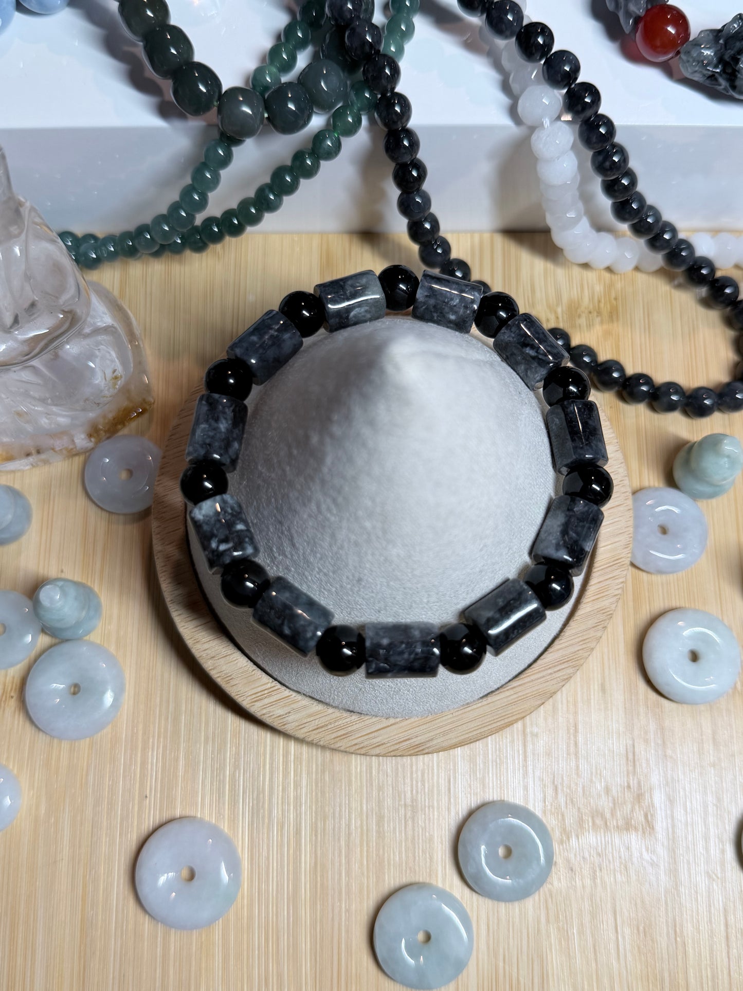 Wuji Jadeite and Black Obsidian