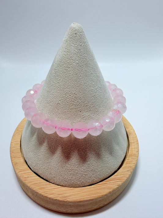 Rose Quartz-Faceted 8mm