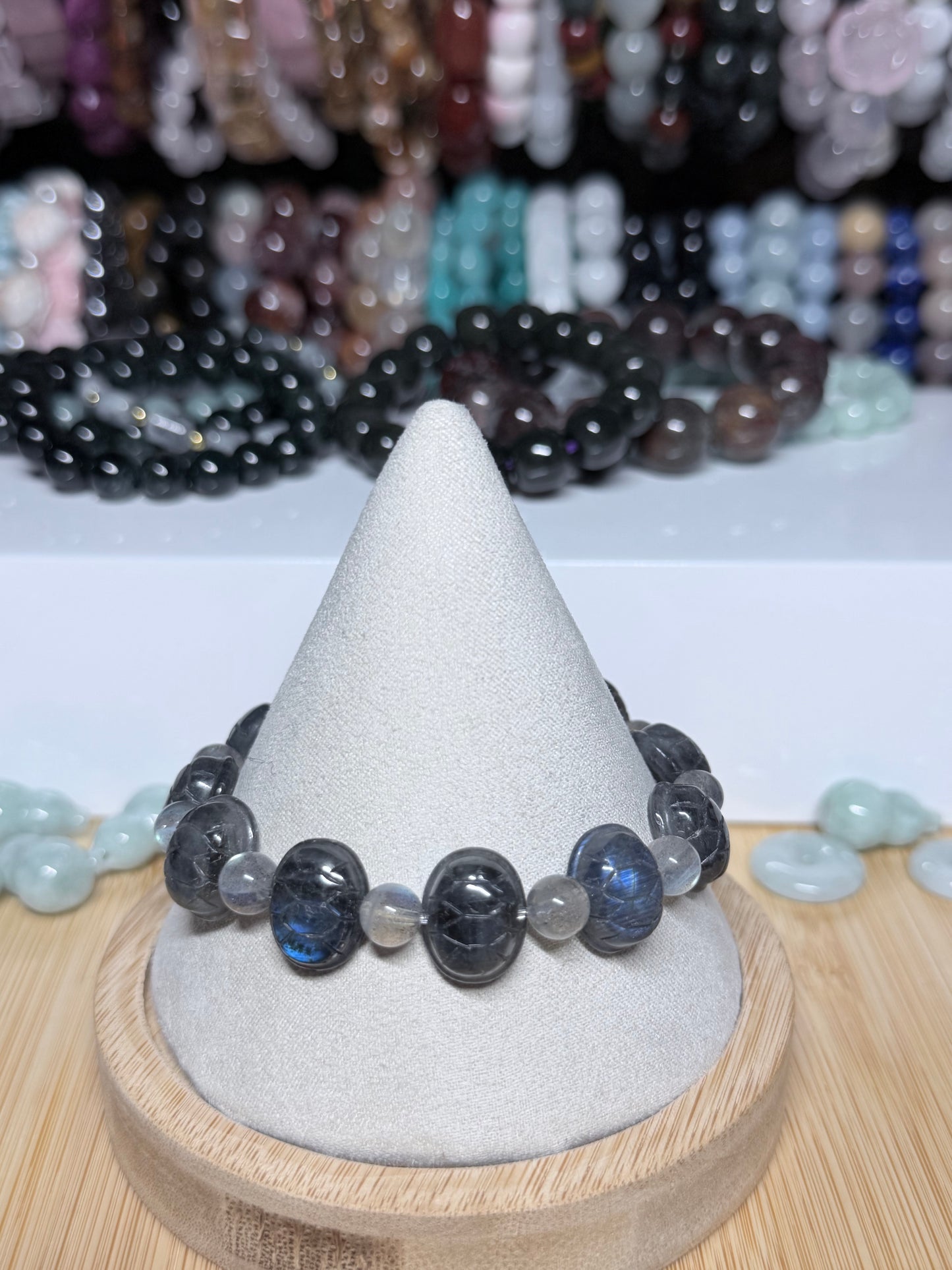 Labradorite turtle shell bracelet