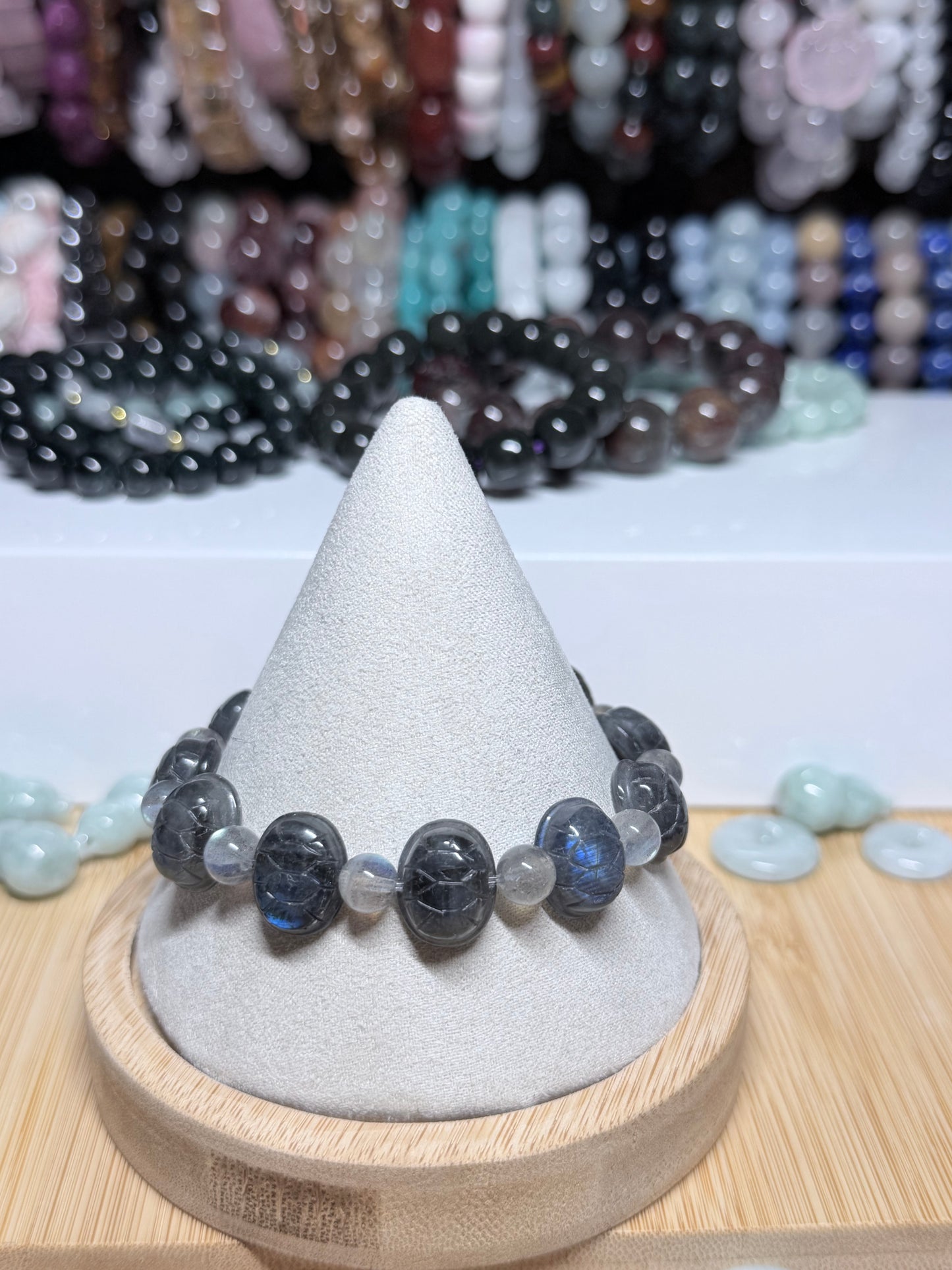 Labradorite turtle shell bracelet